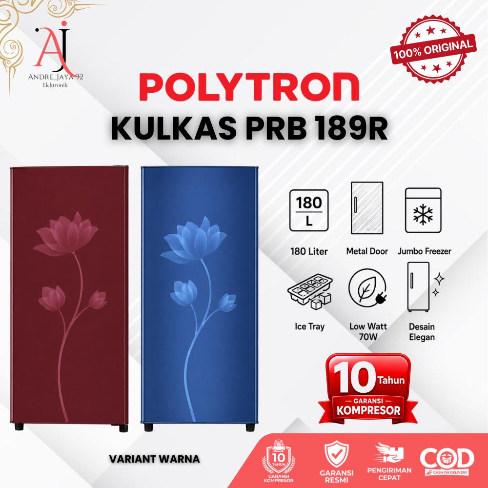 POLYTRON PRB 189R Kulkas 1 PIntu 180Liter Lowwatt Garansi Resmi