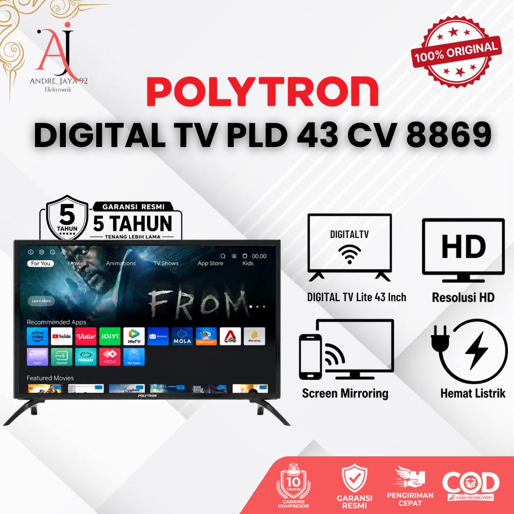 POLYTRON PLD 43CV8869 Digital Tv 43Inch Full HD Lowwatt Garansi Resmi