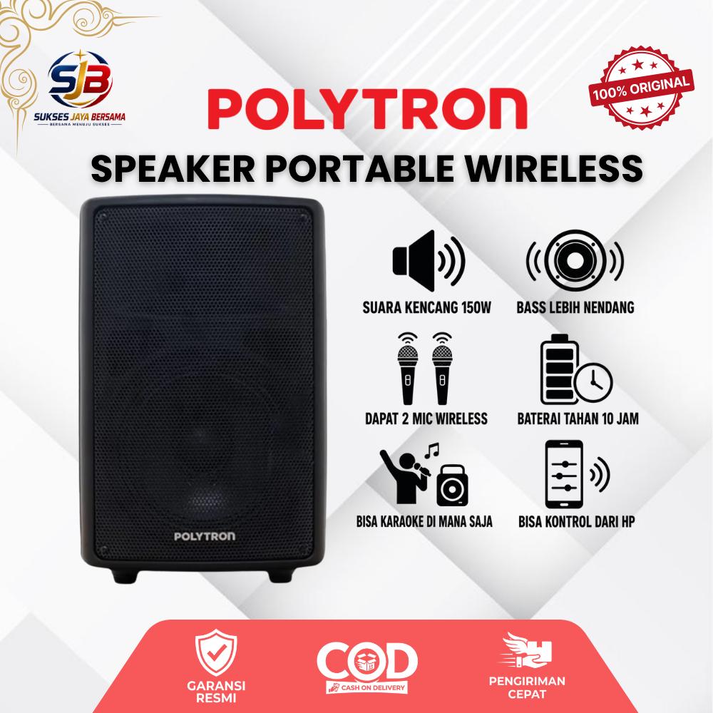POLYTRON Speaker Portable Wireless PAS PRO8F3 Bass Kencang Free mic Garansi Resmi
