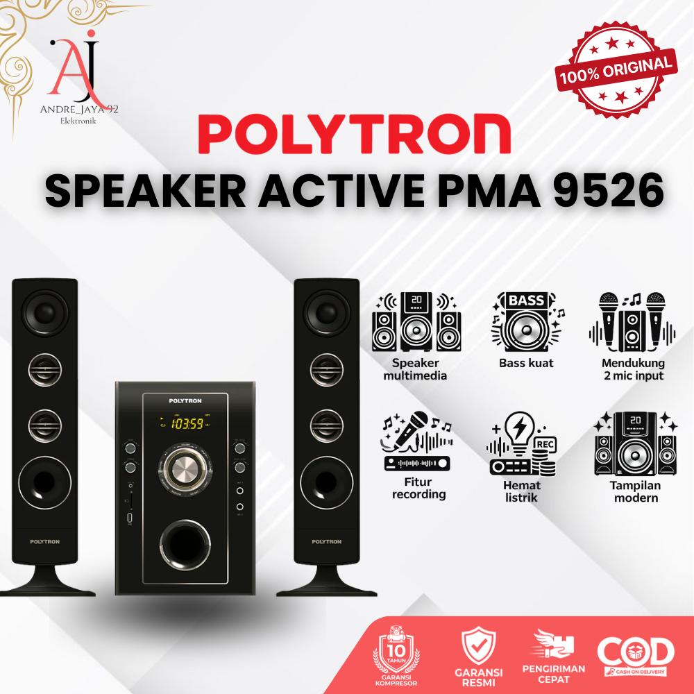 POLYTRON PMA-9526 Speaker Multimedia Hemat Listrik Full Bass Garansi Resmi