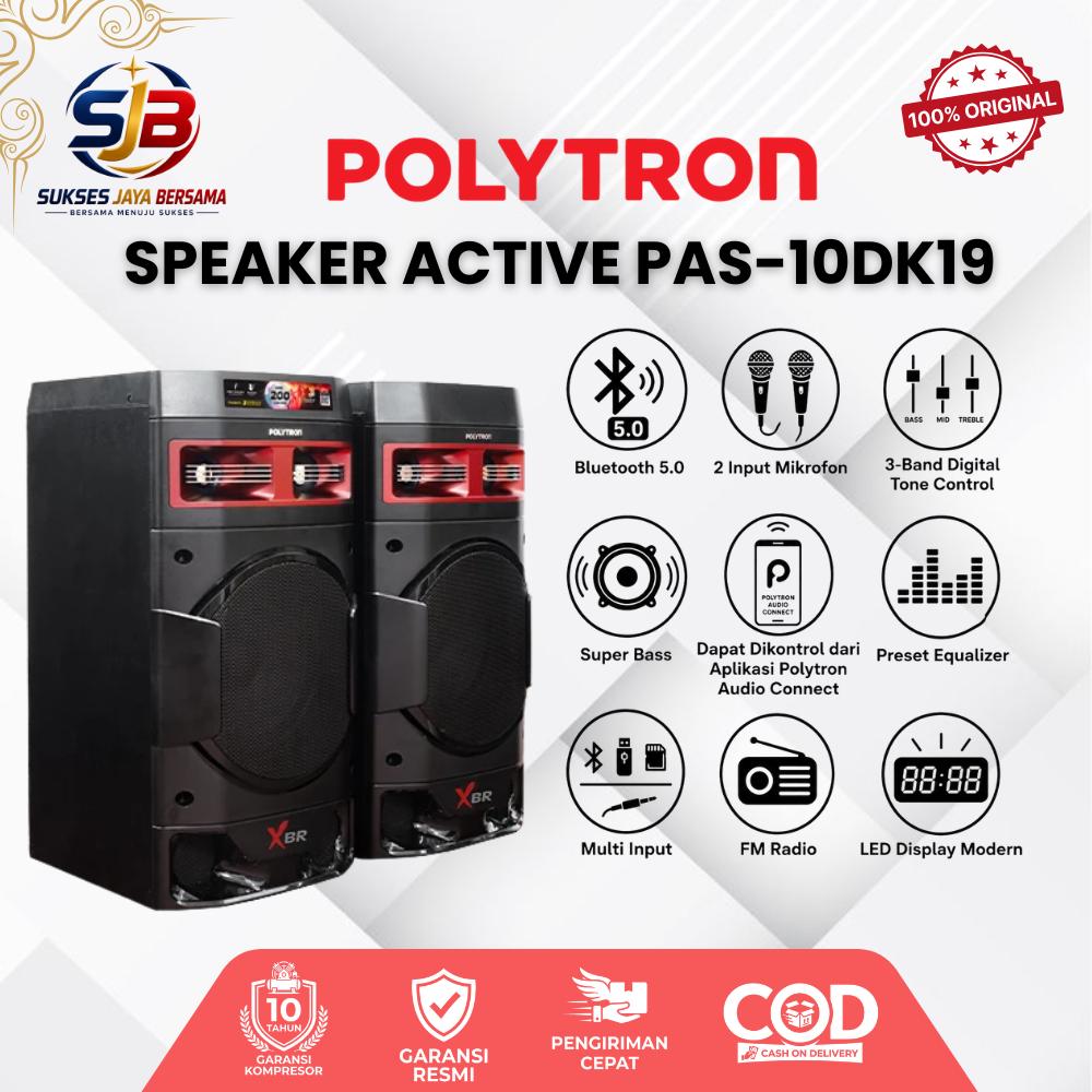 POLYTRON PAS-10DK19 Speaker Active Bluetooth 10Inch Fitur Multimedia Garansi Resmi