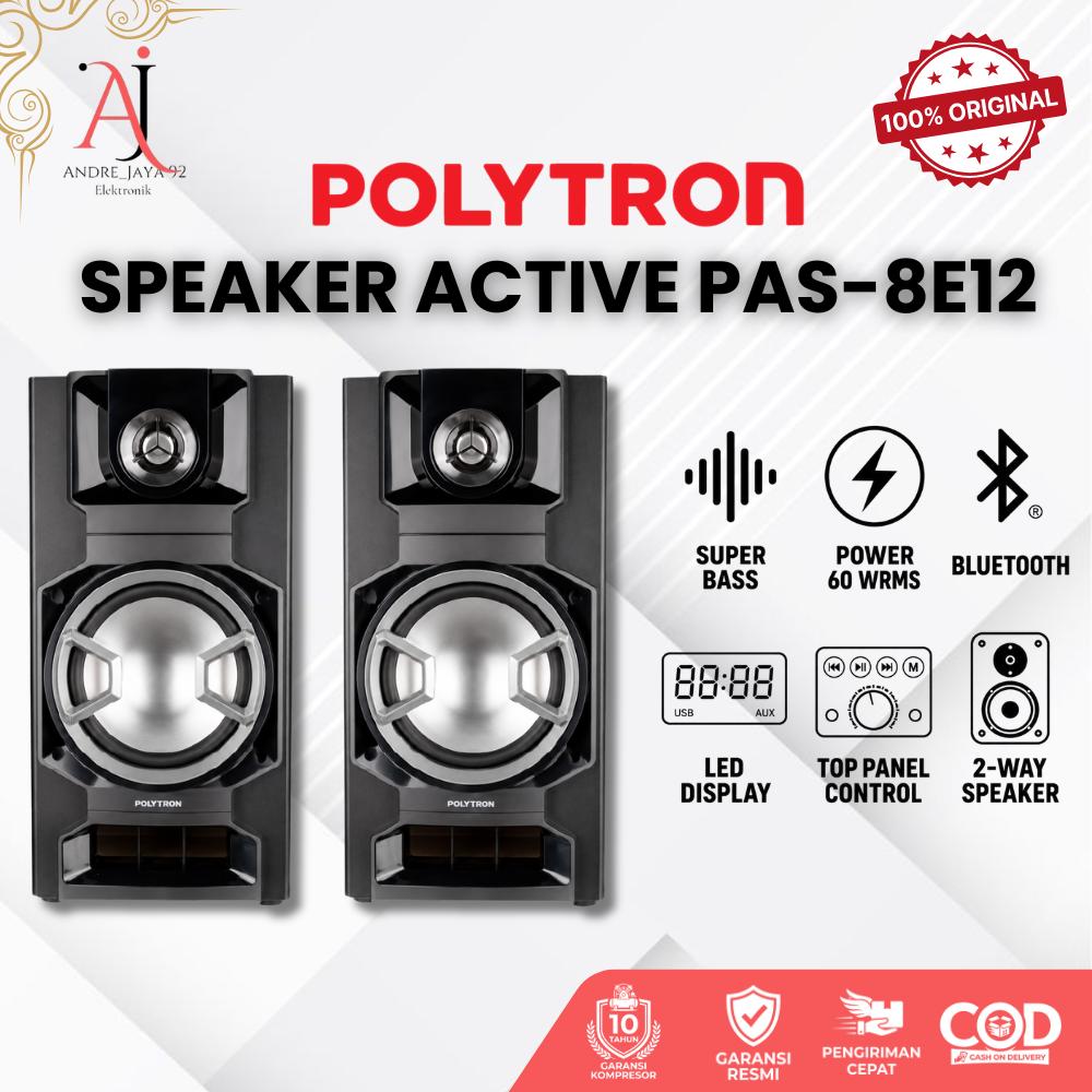 POLYTRON PAS-8E12 Speaker Active Bluetooth Full Bass 8Inch Garansi Resmi