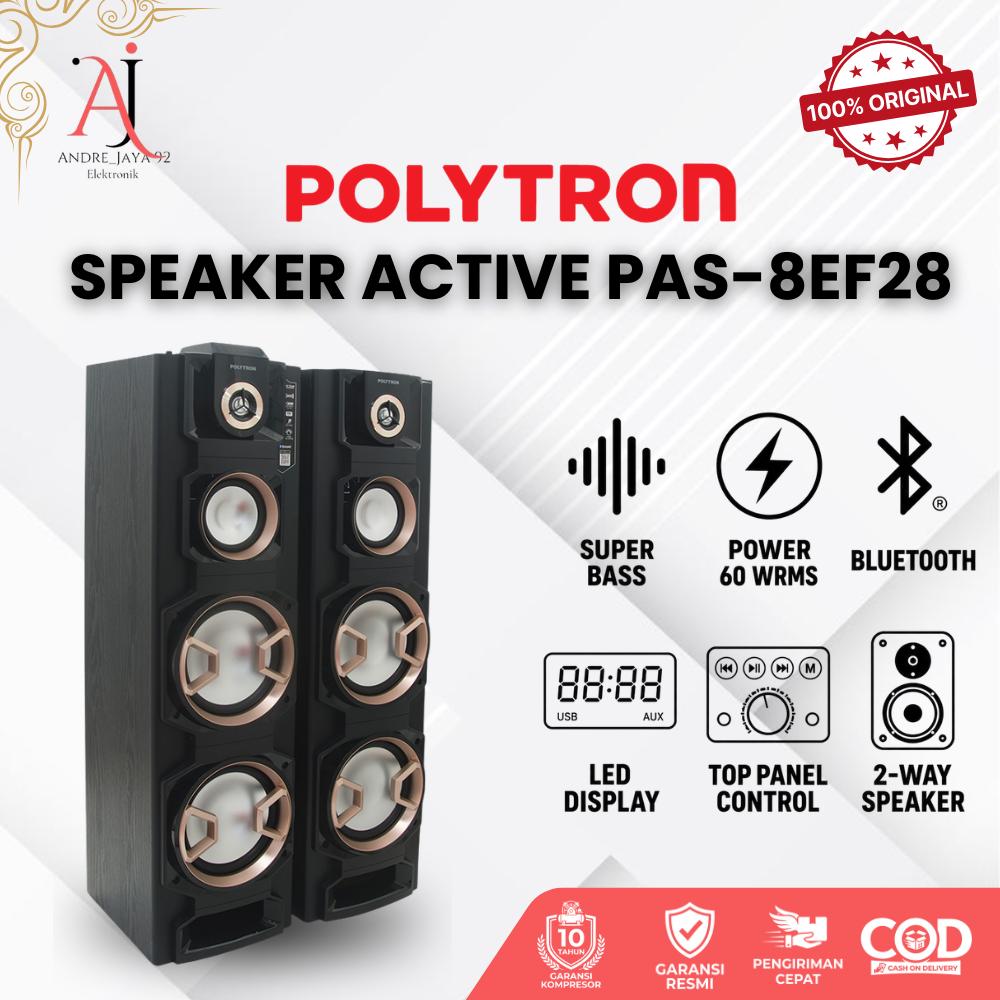 POLYTRON Speaker Active Pas-8EF28 Bluetooh USB Super Bass Garansi Resmi