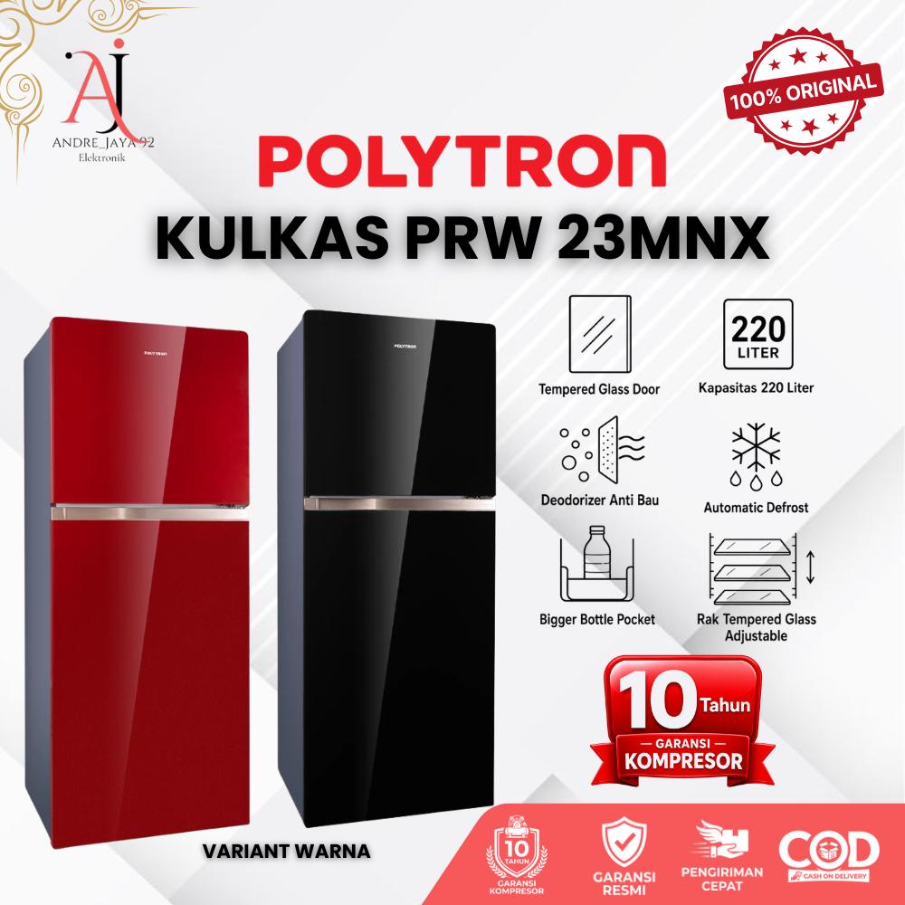 POLYTRON PRW 23MNX Kulkas Jumbo 2 Pintu 220Liter Lowwatt Garansi Resmi