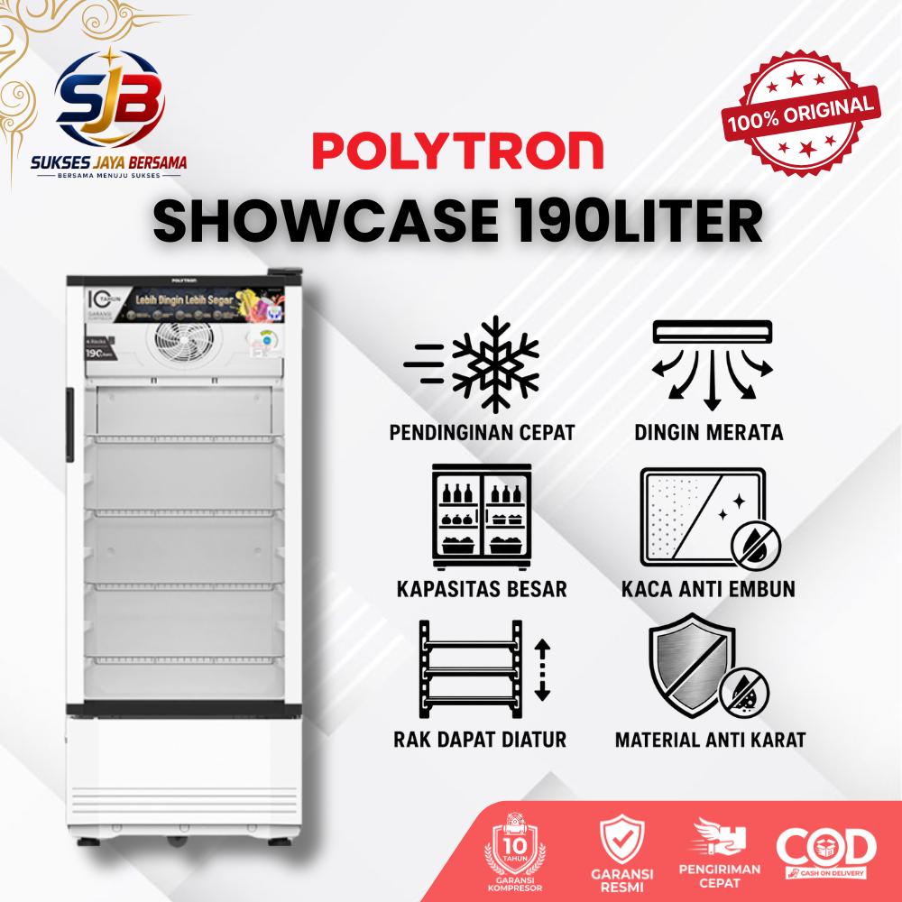 POLYTRON Showcase SCN 190 Hemat Listrik Anti Karat Kapasitas Besar 190 LITER Garansi Resmi