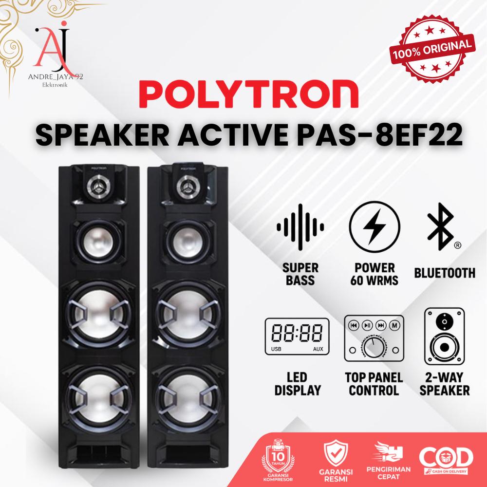 POLYTRON Speaker Active PAS-8EF22 Bluetooth USB Super Bass Lowwatt Garansi Resmi