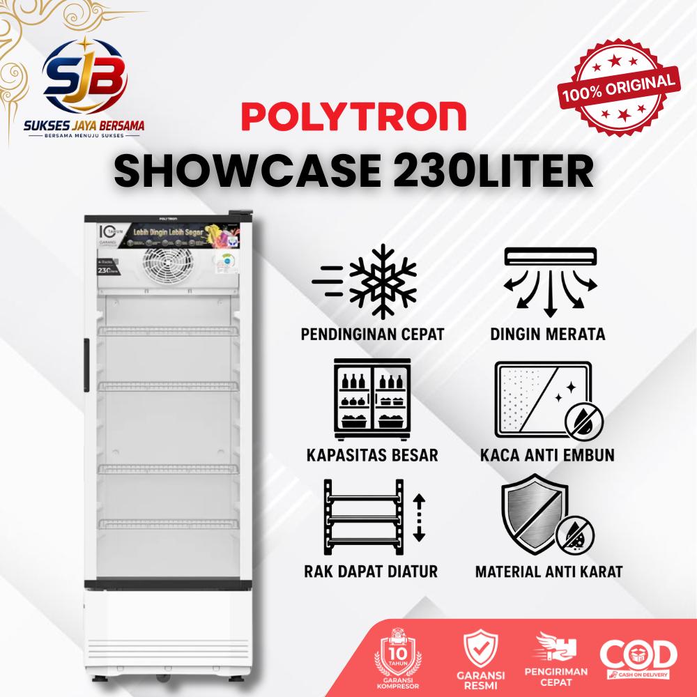 POLYTRON Showcase 230Liter SCN 220|SCN 228 Anti Karat Kapasitas Besar Garansi Resmi